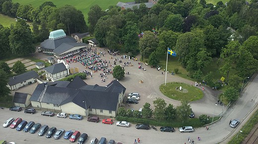 Flygfotografi över folketspark i Billesholm